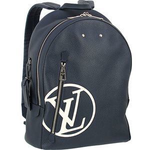 Louis Vuitton Backpack Leather Rucksack Black